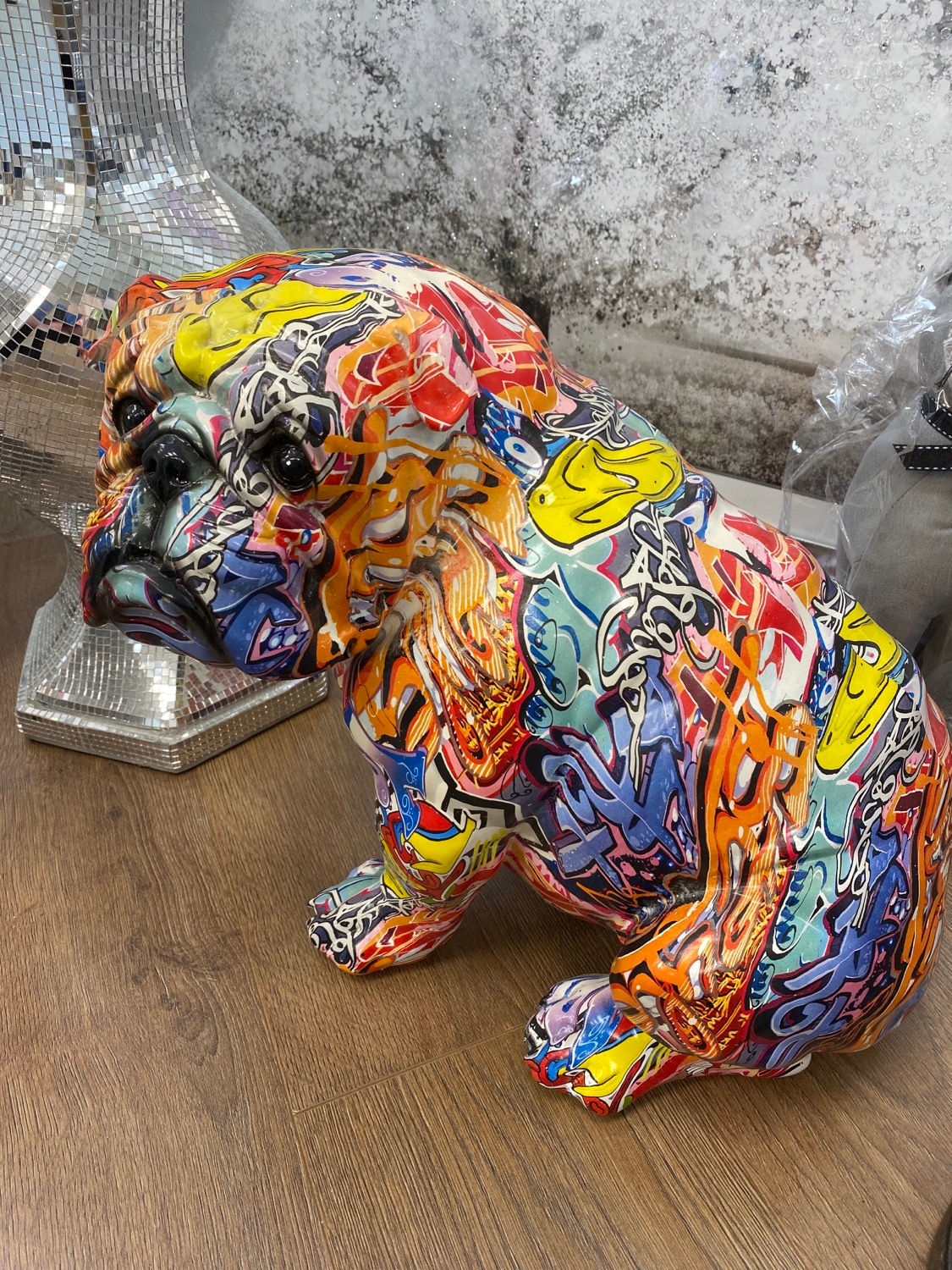 Large Graffiti Bulldog 44x36x38cm