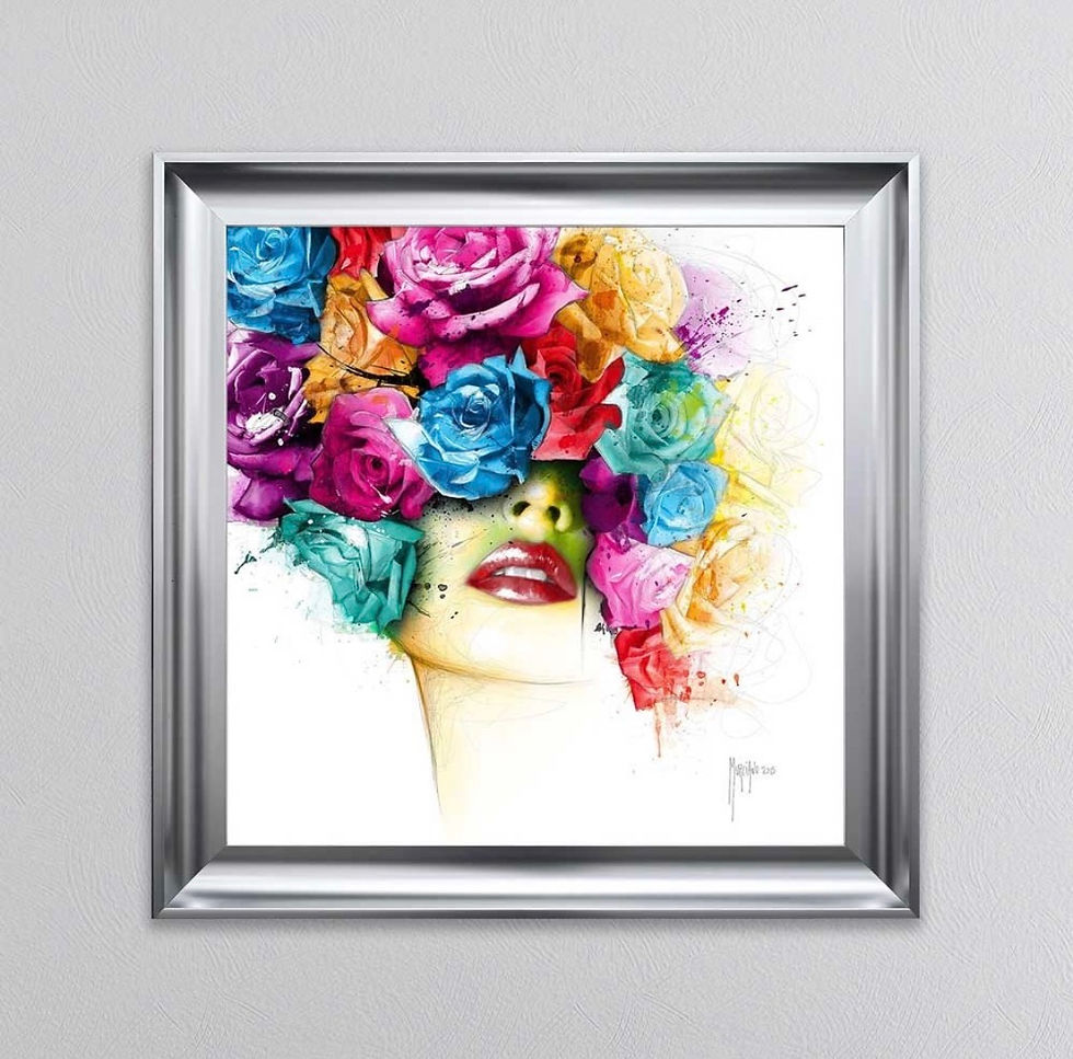 Thumbnail: La Rose on Chrome Stepped Frame 85x85cm