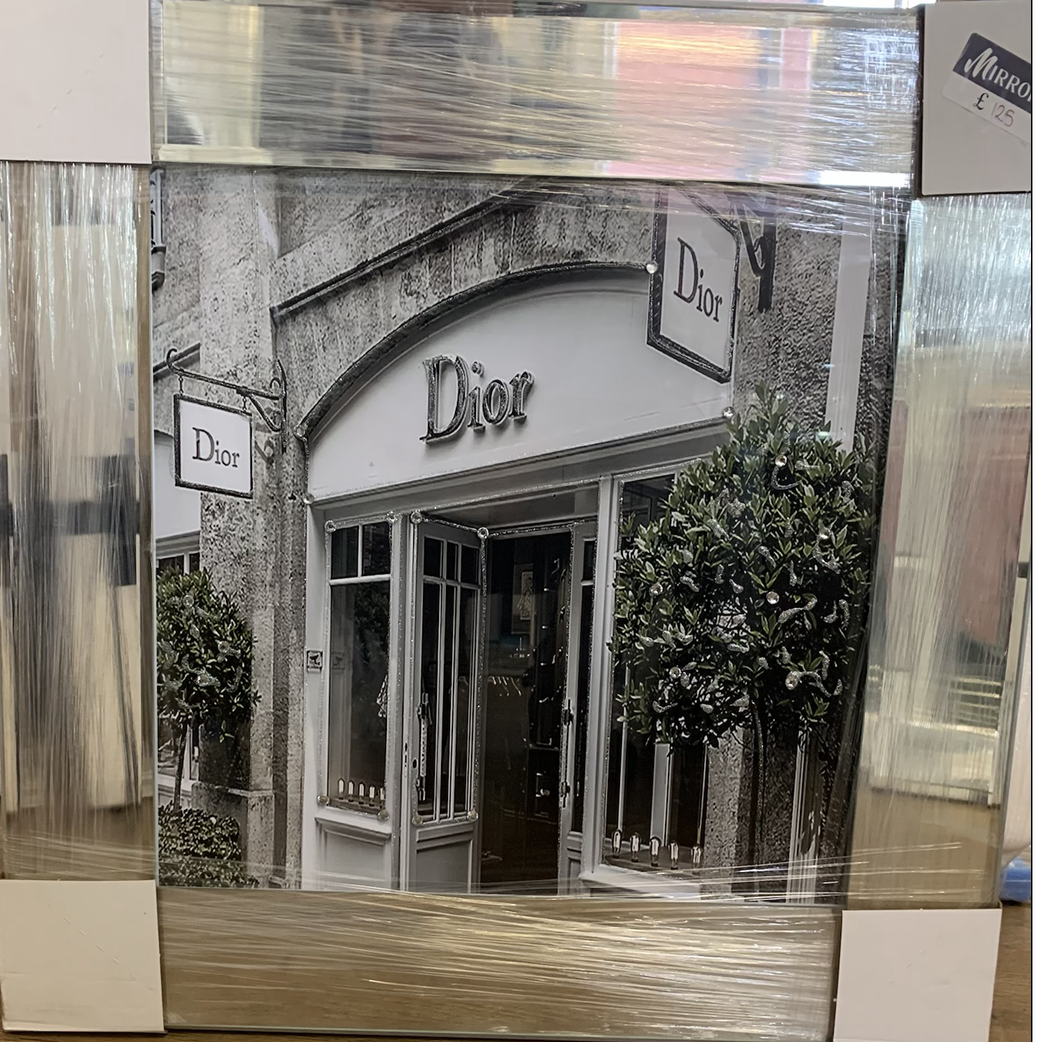 Shop Front on Mirrored Frame 55x55cm