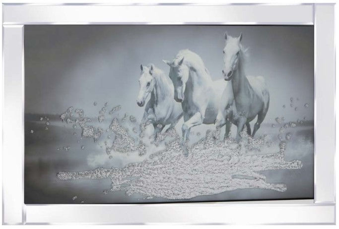 Horses on Mirrored Frame