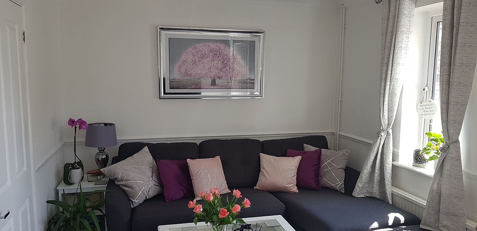 Thumbnail: Pink Blossom Tree of Chrome Scoop Frame 115x75cm