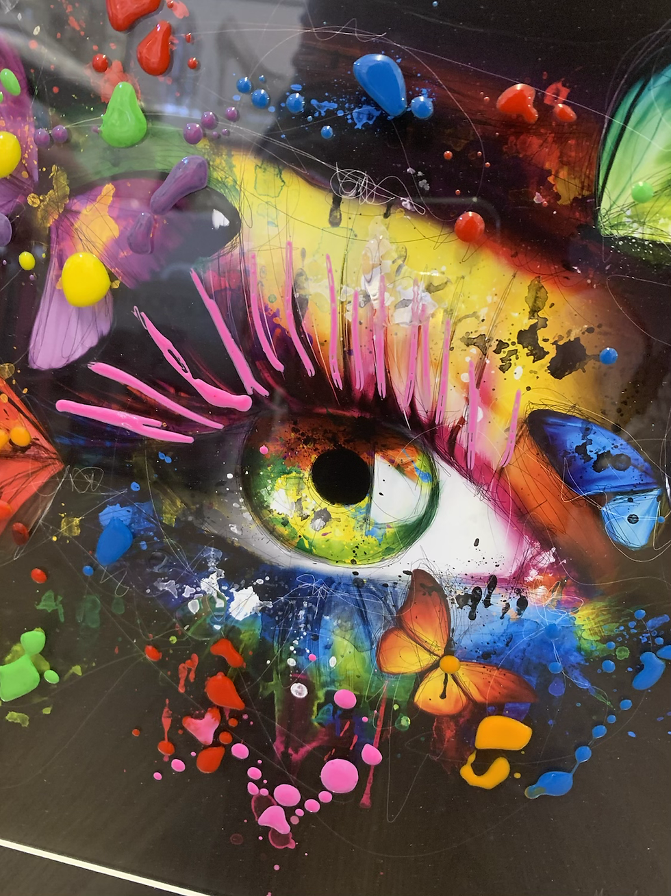 Thumbnail: Butterflyeye on Chrome Scoop Frame 55x55cm
