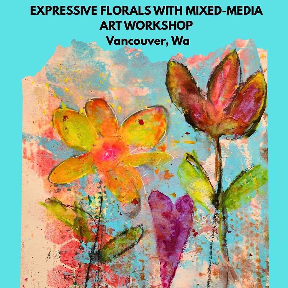 Expressive Florals with Mixed-media