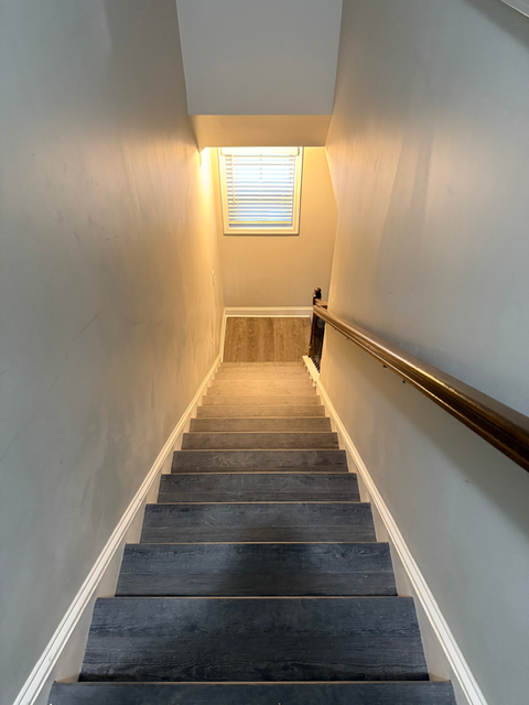 Elegant wooden stairs with a smooth surface