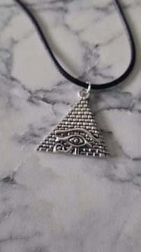 Thumbnail: The Eye Of Horus/ Pyramid Necklace/ Black Cord Necklace