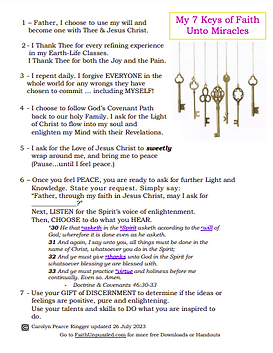 7 Keys of Faith Free Printable Downloadable Handout