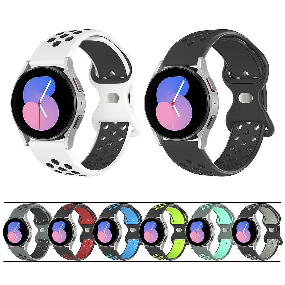 Thumbnail: Silicone Watch Strap with Butterfly Clasp for Samsung & Huawei