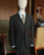 Moss green, three-piece flannel suit. Fabric from Drago Spa Full canvas construction by Pham Brother