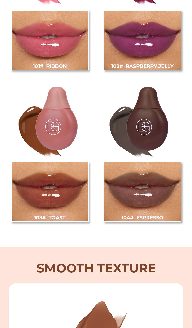 Thumbnail: BEAUTY GLAZED 4Color Lipgloss Lip Oil Teens Moisturizing Lipstick Lip Balm High 