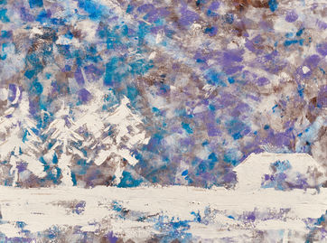 Brenda Larson Contemporary and Fine Art | commission, made-to-order, trees in a purple snowstorm