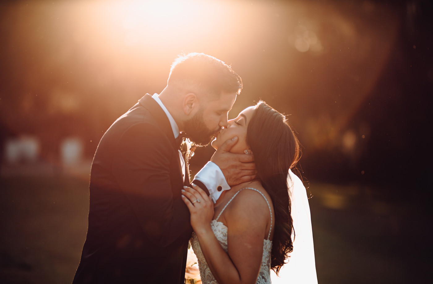 Wedding couple outside
