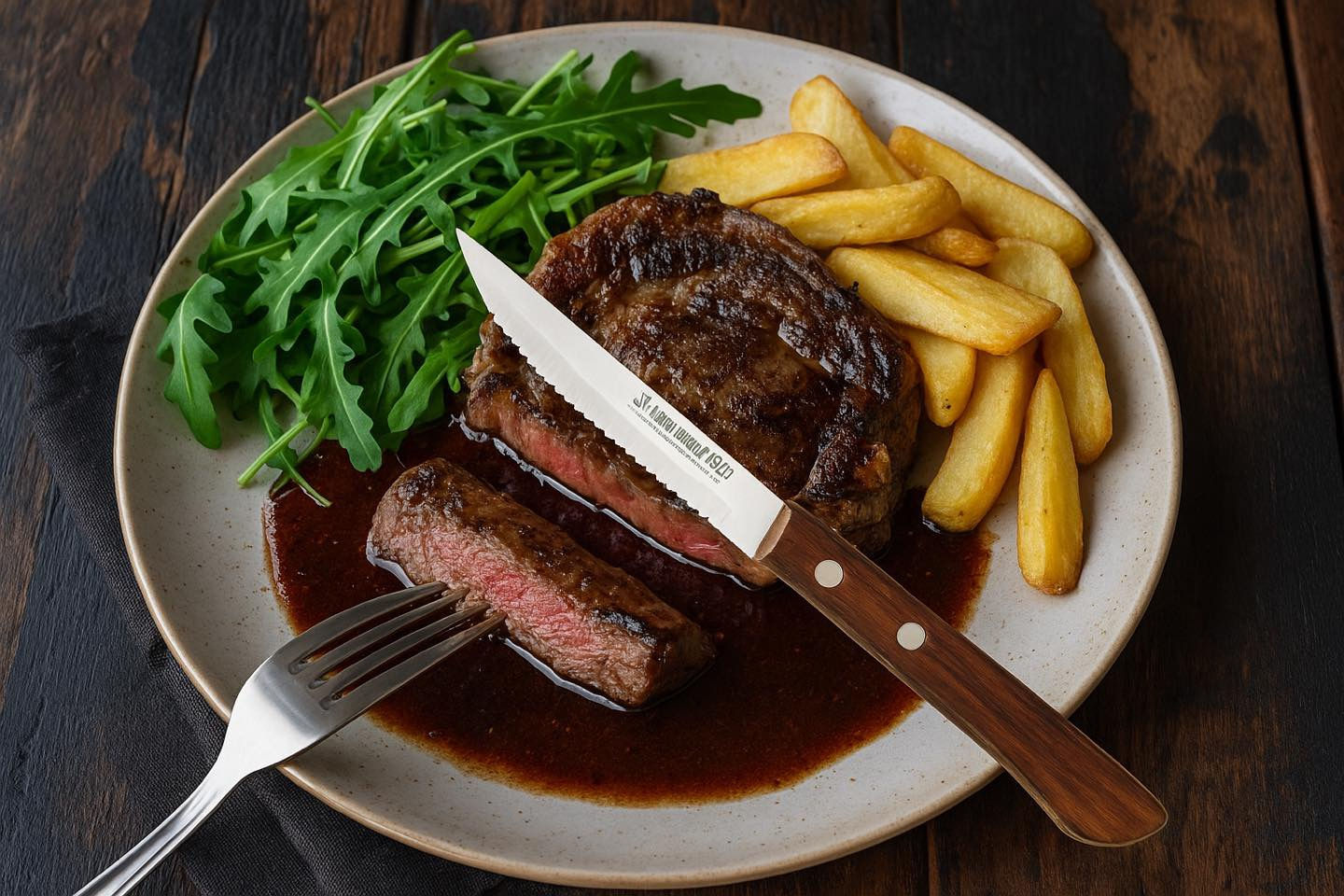 Μαχαίρι Στέικ (Steak Knife με ξύλινη λαβή)