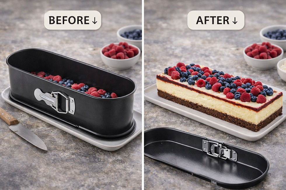 Μικρογραφία: Ορθογώνιο Καλούπι Ζαχαροπλαστικής Springform με Αποσπώμενη Βάση