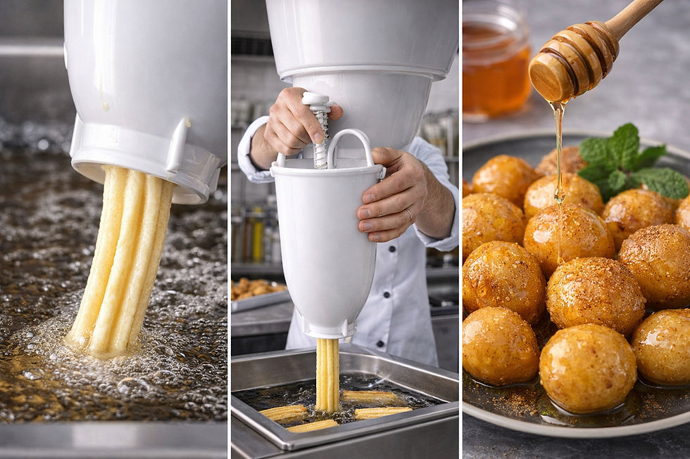 Μικρογραφία: Prodromos® Πλαστικό Doughnut / Λουκουμάδες Maker – Made in Spain 🇪🇺