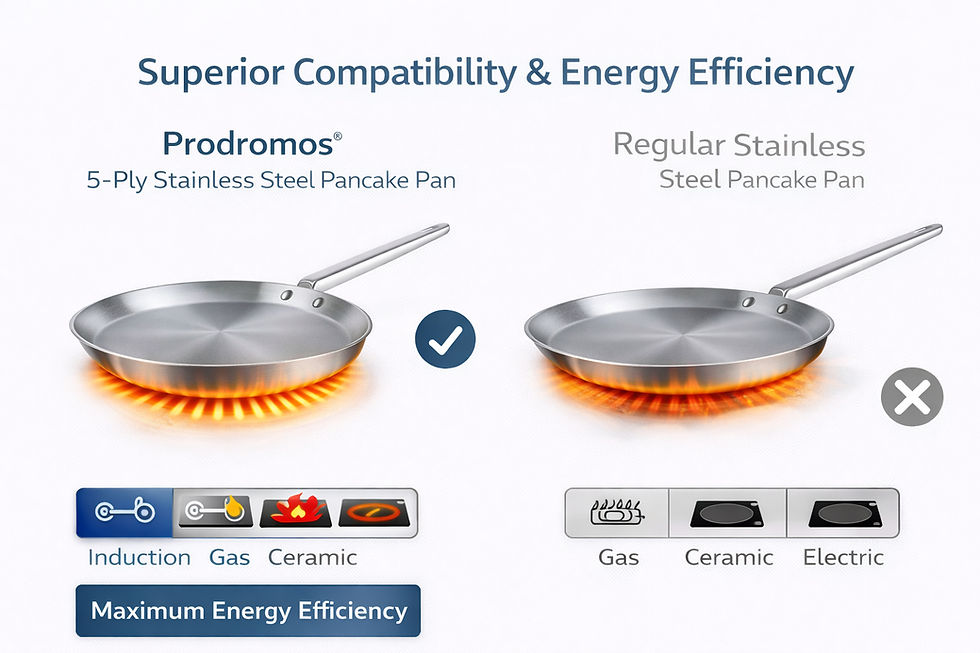 Μικρογραφία: Prodromos® Control & Precision 5-Ply Pancake / Crepe Pan – Professional Cooking 