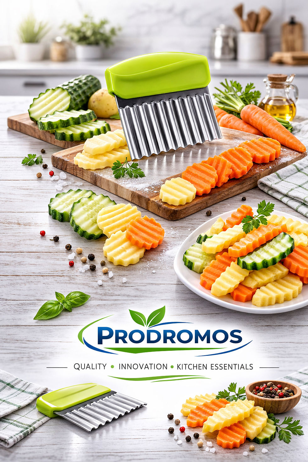 Μικρογραφία: Κυματιστός Κόφτης Λαχανικών Prodromos® – Stainless Steel