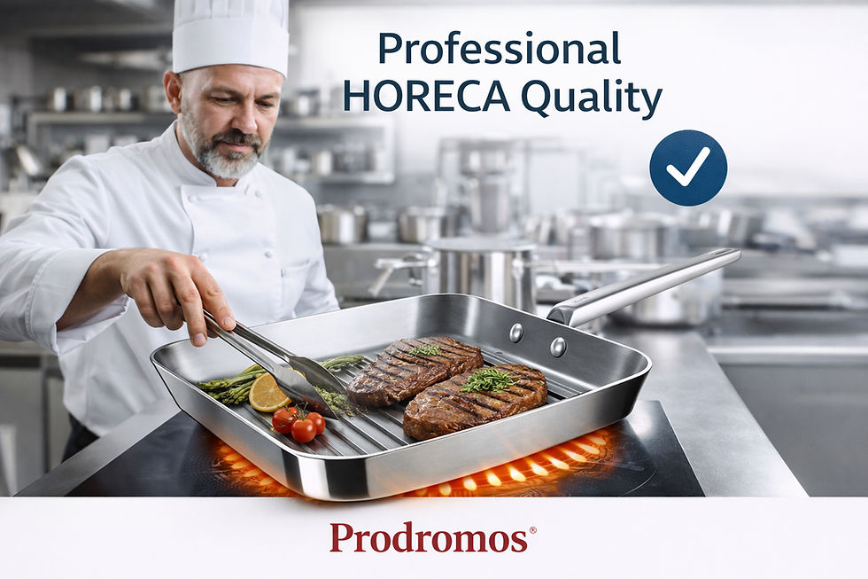 Thumbnail: Prodromos® Performance 5-Ply Stainless Steel Grill Pan – Professional Cooking Se