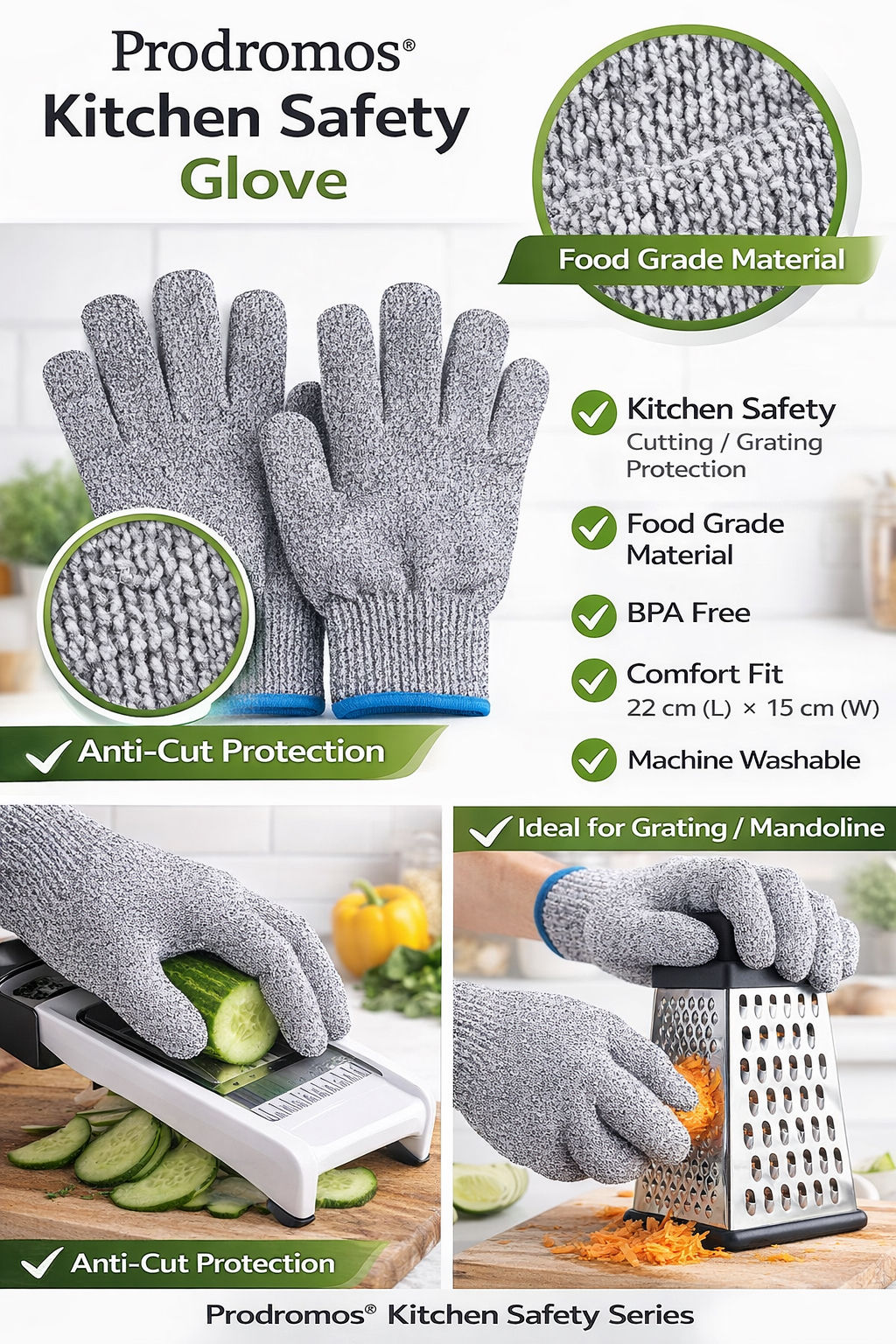 Prodromos® Protective Cutting & Grating Glove – Kitchen Safety