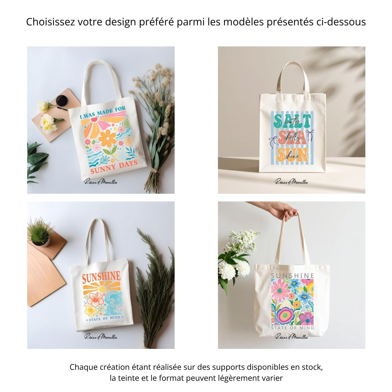 Tote bag été – designs colorés & good vibes