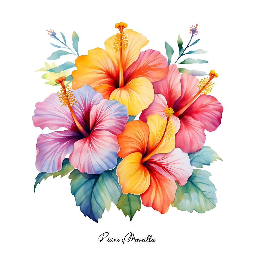 Miniature : Pochette personnalisable -  tropical – fleurs colorées &amp; esprit été