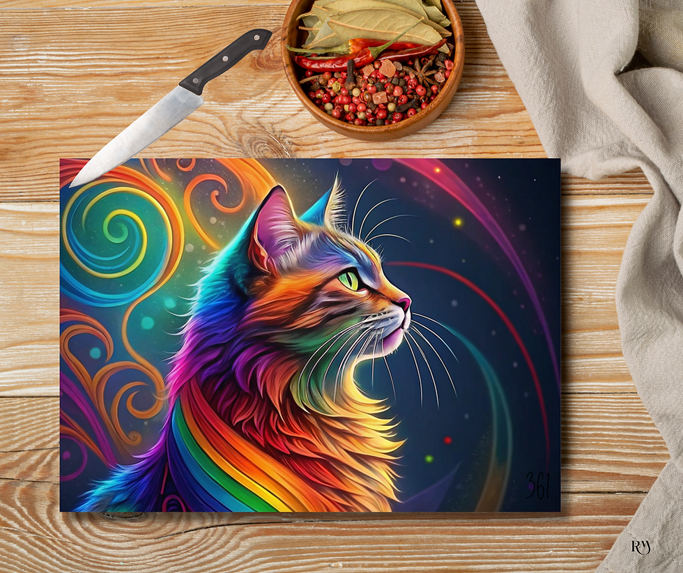 Miniature : Éclat félin – Planches à découper chats colorés 🐾