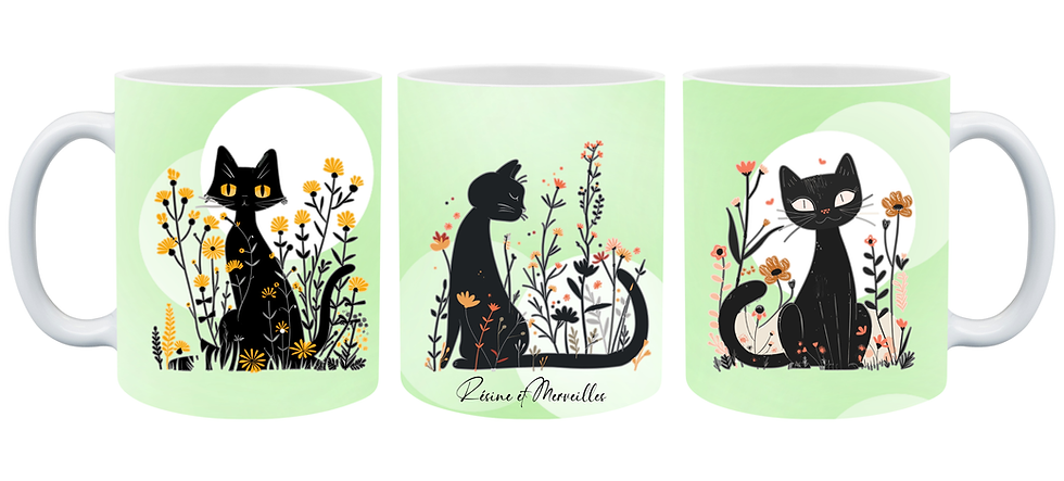 Miniature : Mug chat floral 🐱