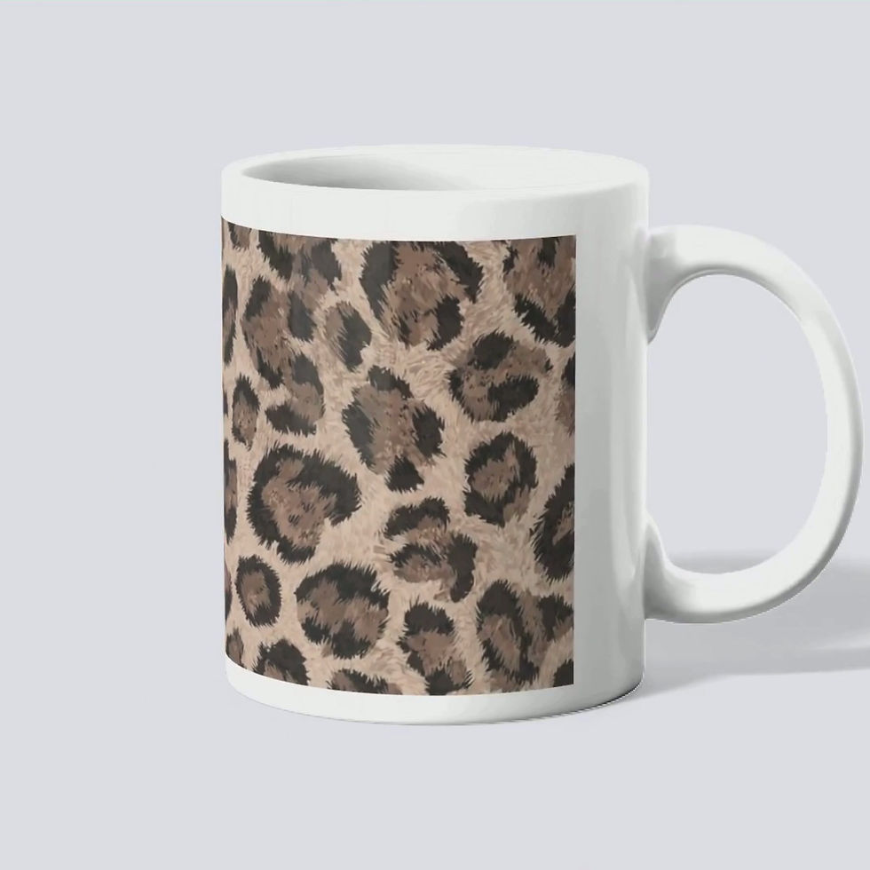 Miniature : Coffret cadeau léopard personnalisé – Mug, gourde et miroir – idée cadeau femme