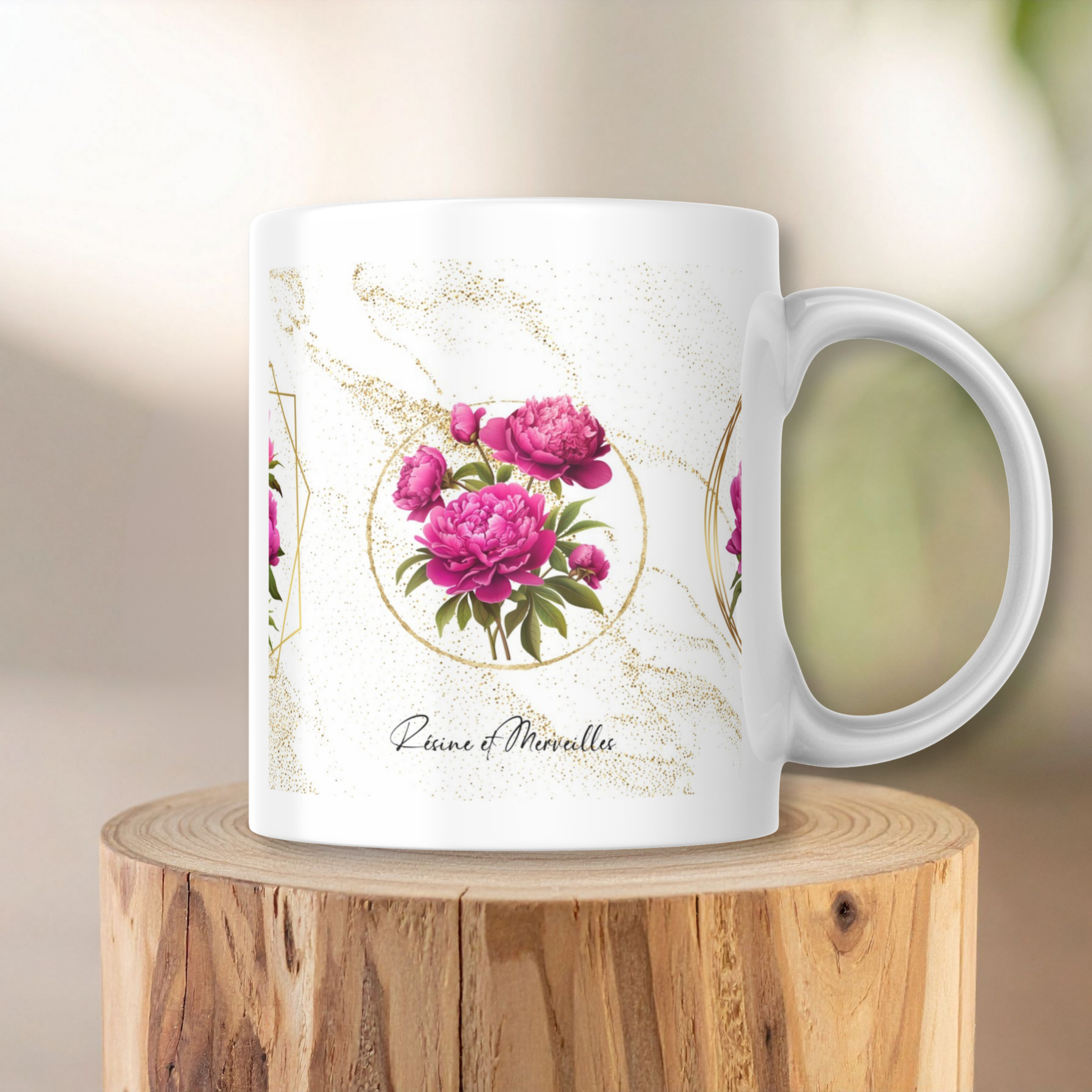 Mug pivoines roses éclatantes 🌺