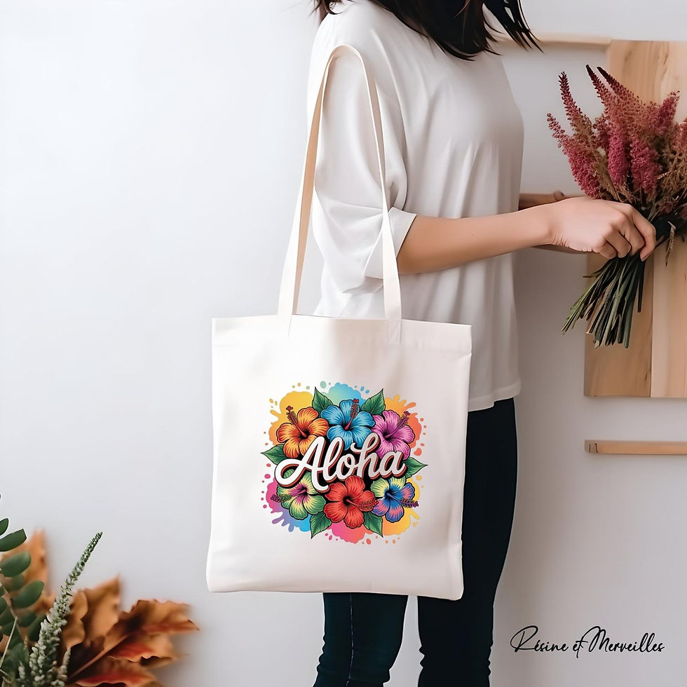 Miniature : Tote bag tropical – fleurs colorées & esprit été