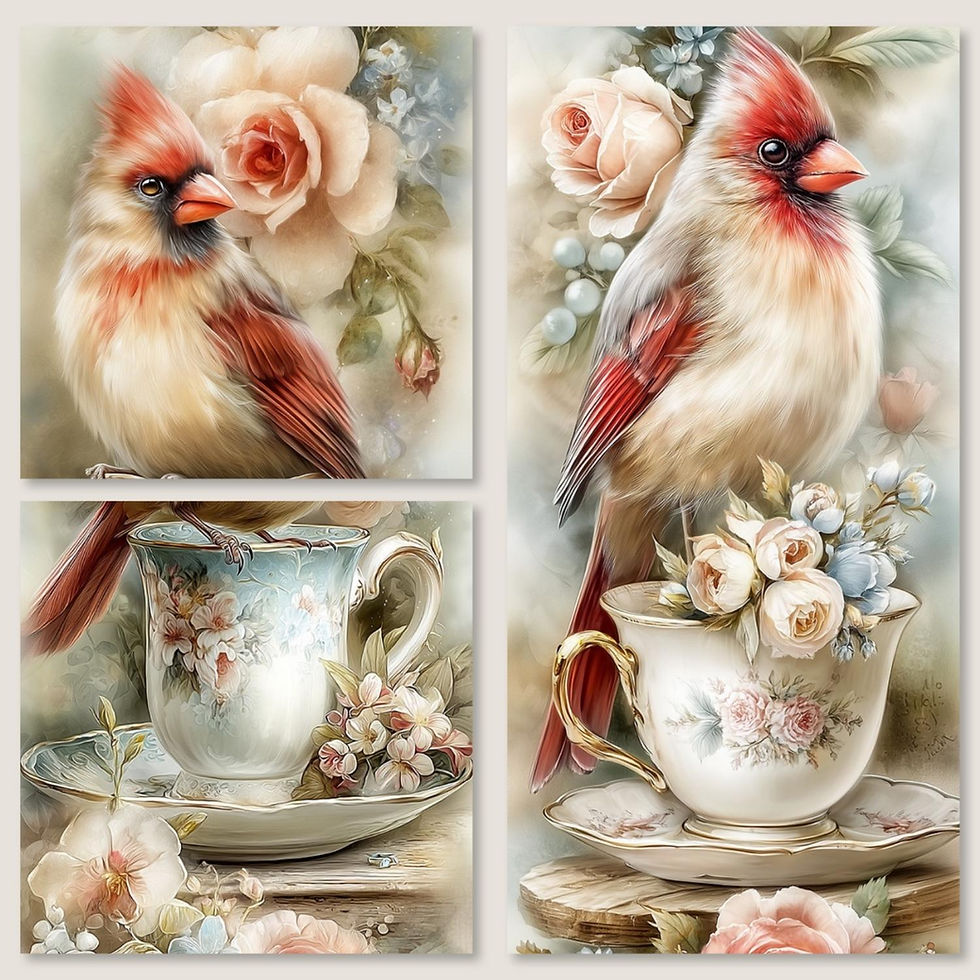 Miniature : Marque-page illustré – Oiseau & ambiance romantique