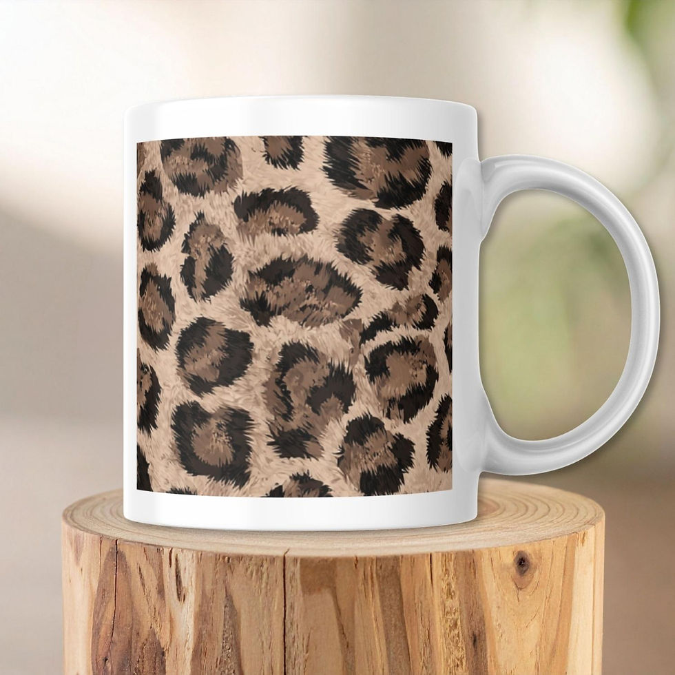Miniature : Coffret cadeau léopard personnalisé – Mug, gourde et miroir – idée cadeau femme