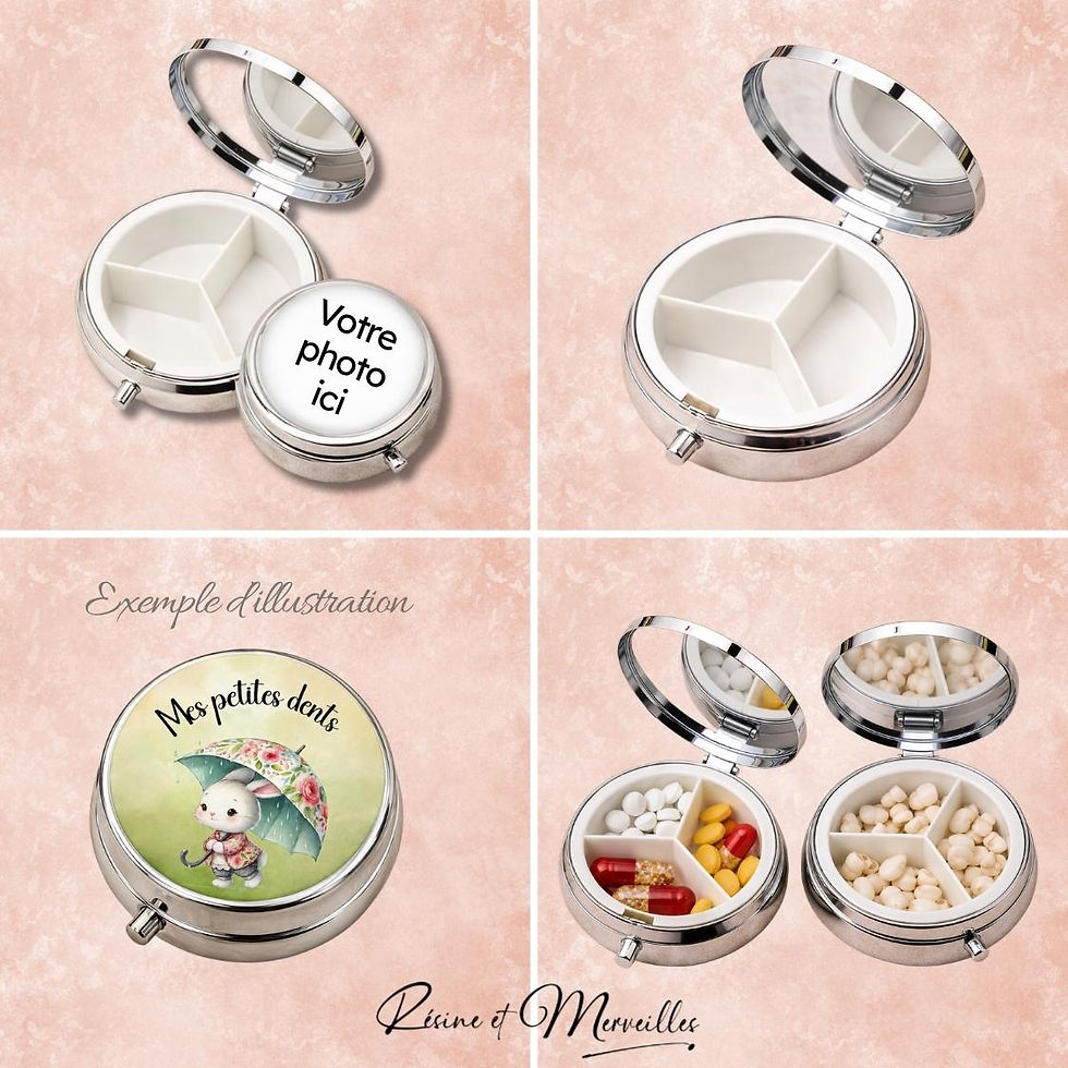 Miniature : Pilulier personnalisé floral – Collection élégance naturelle