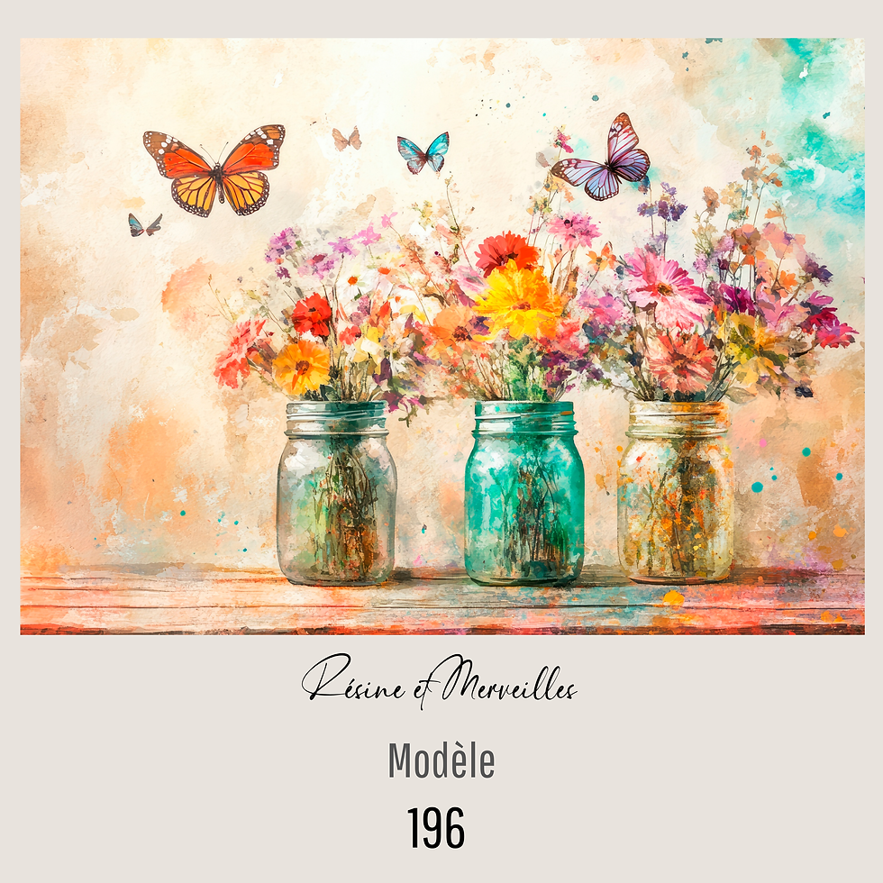Miniature : Planches à découper – Fleurs en bocaux & papillons, esprit printanier 🌸
