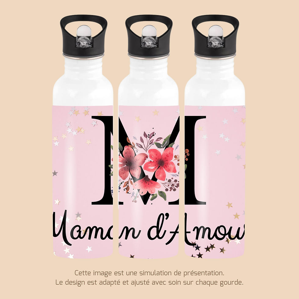 Miniature : Gourde personnalisée Fête des Mères – design au choix 💛