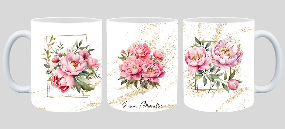 Miniature : Mug pivoines roses délicates 🩷