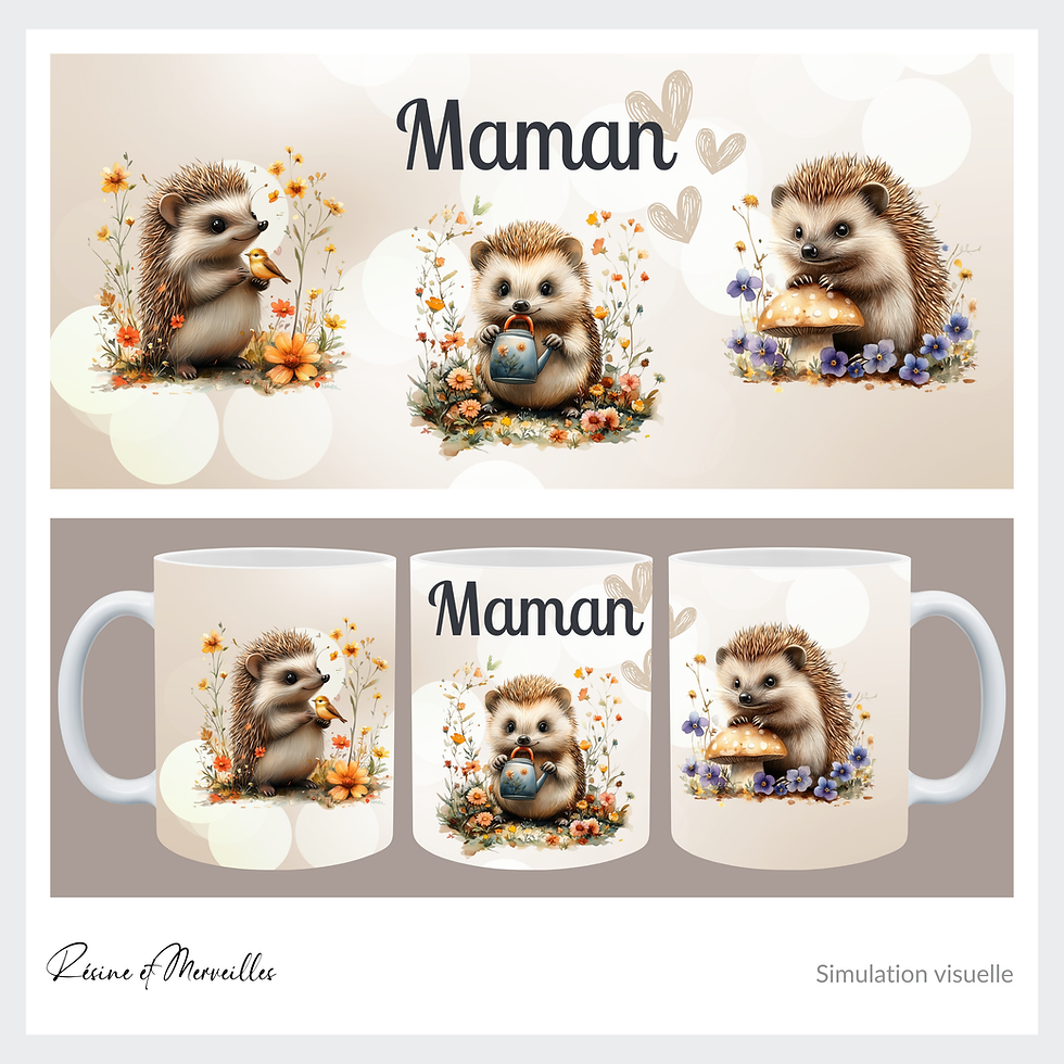 Miniature : Mug personnalisé fête des mères – Illustration tendre