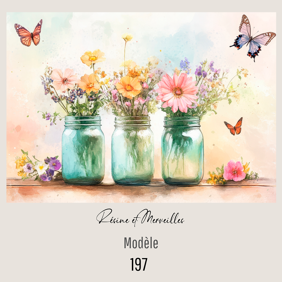 Miniature : Planches à découper – Fleurs en bocaux & papillons, esprit printanier 🌸