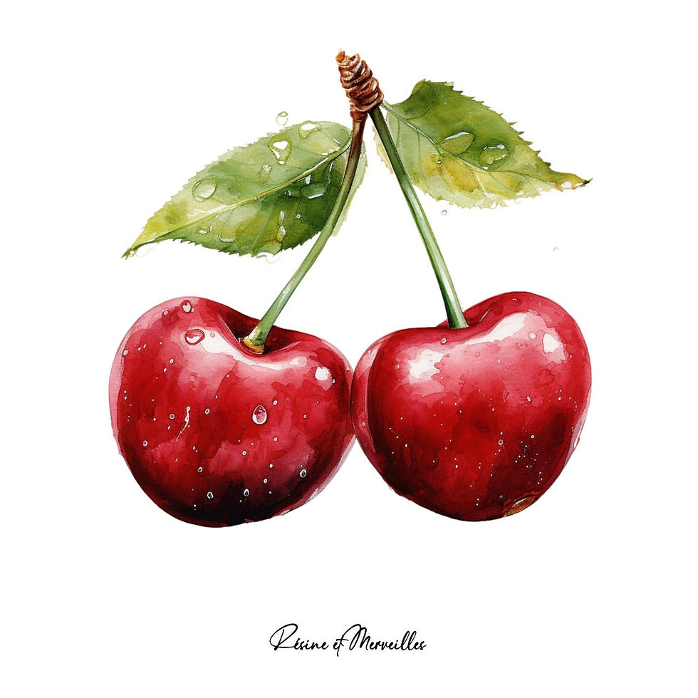 Miniature : Pochette personnalisable - cerises – designs gourmands et tendance