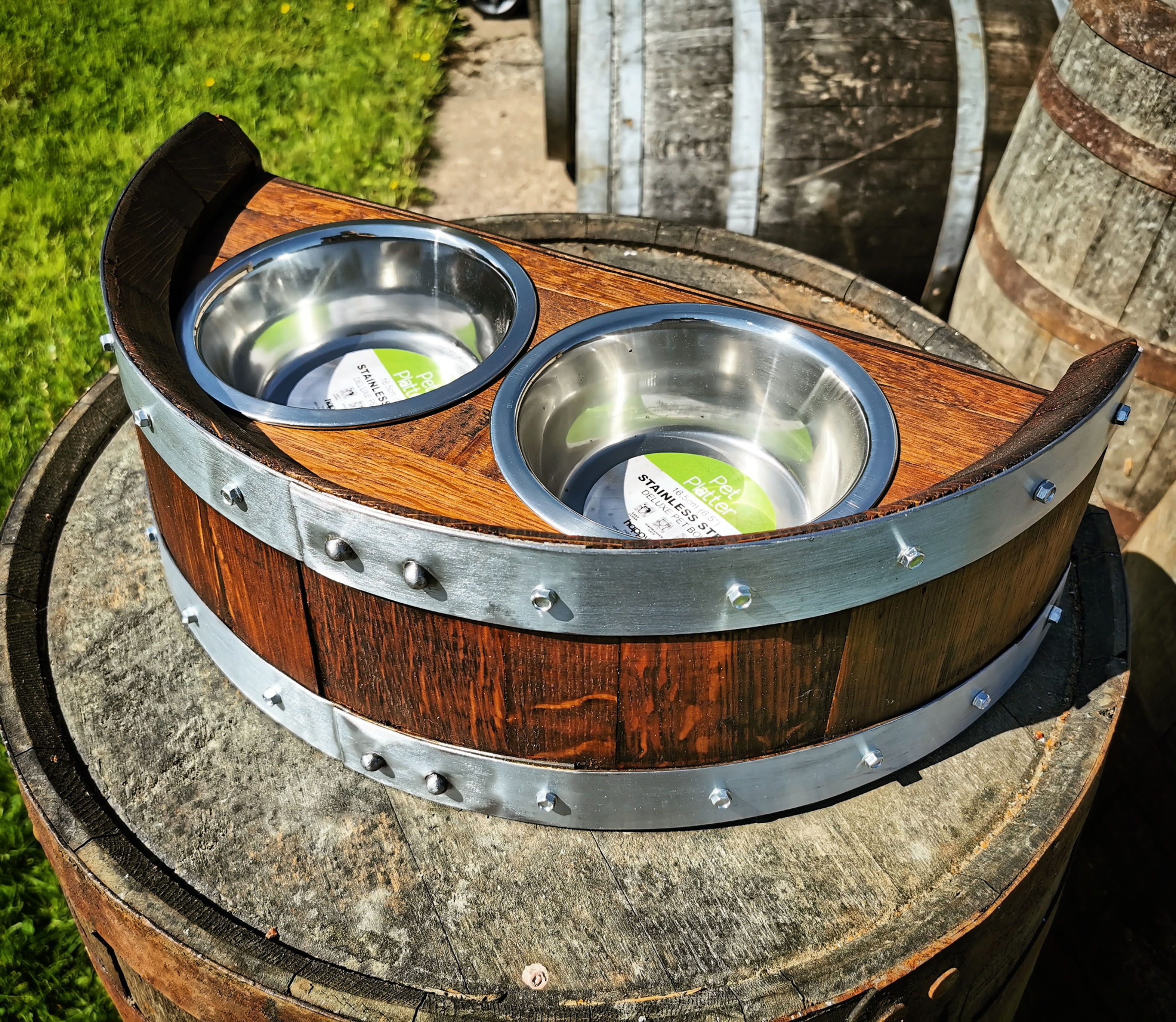 Small double pet Bowl Barrel Feeder (small pet/dog/cat)