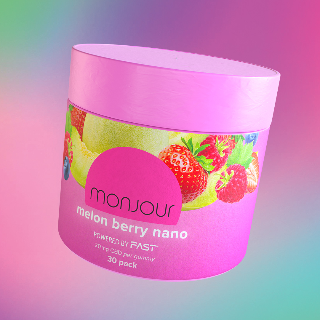 A pink jar of Monjour Melon Berry Nano.