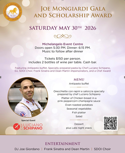 Joe Mongiardi Gala - TICKETS NOW ON SALE