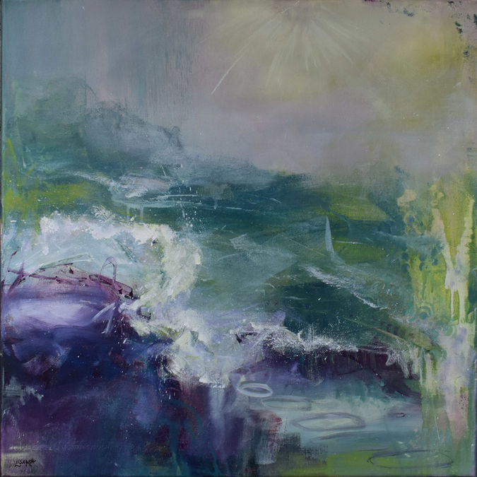 Summer Haze, 24" x 36" x 5/8", Acrylic and mixed media on canvas, $150