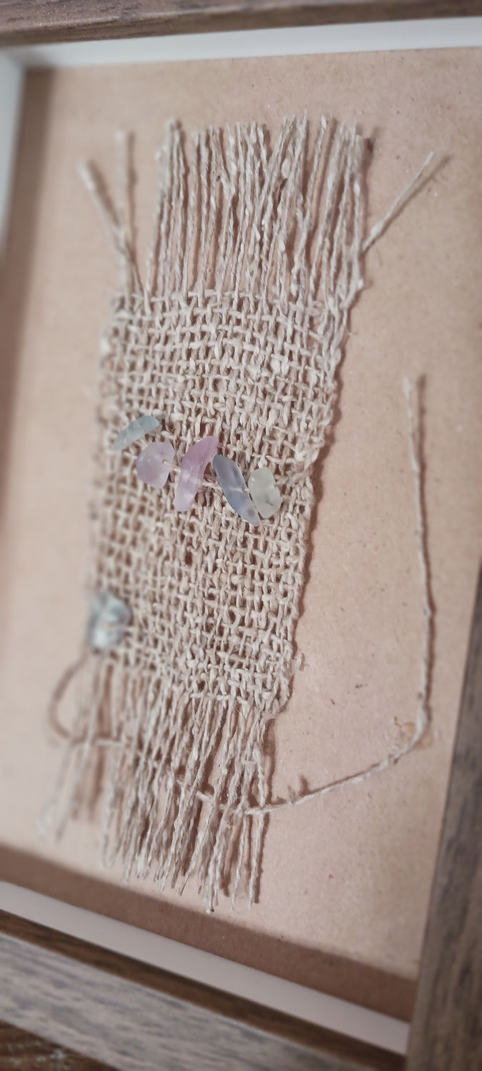 Nature Weavings: found objects interwoven with bespoke fibers.
