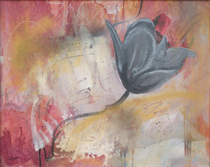 Sweet Nothings, 16" x 20", Acrylic/mixed media on canvas board (framed), $125