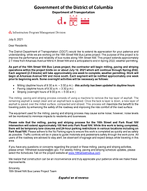16th Street Bus Lanes - Resident Letter (MPS-Park Road Extended Paving) Final with Spanish