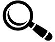 Magnifying glass icon representing design review process and attention to detail