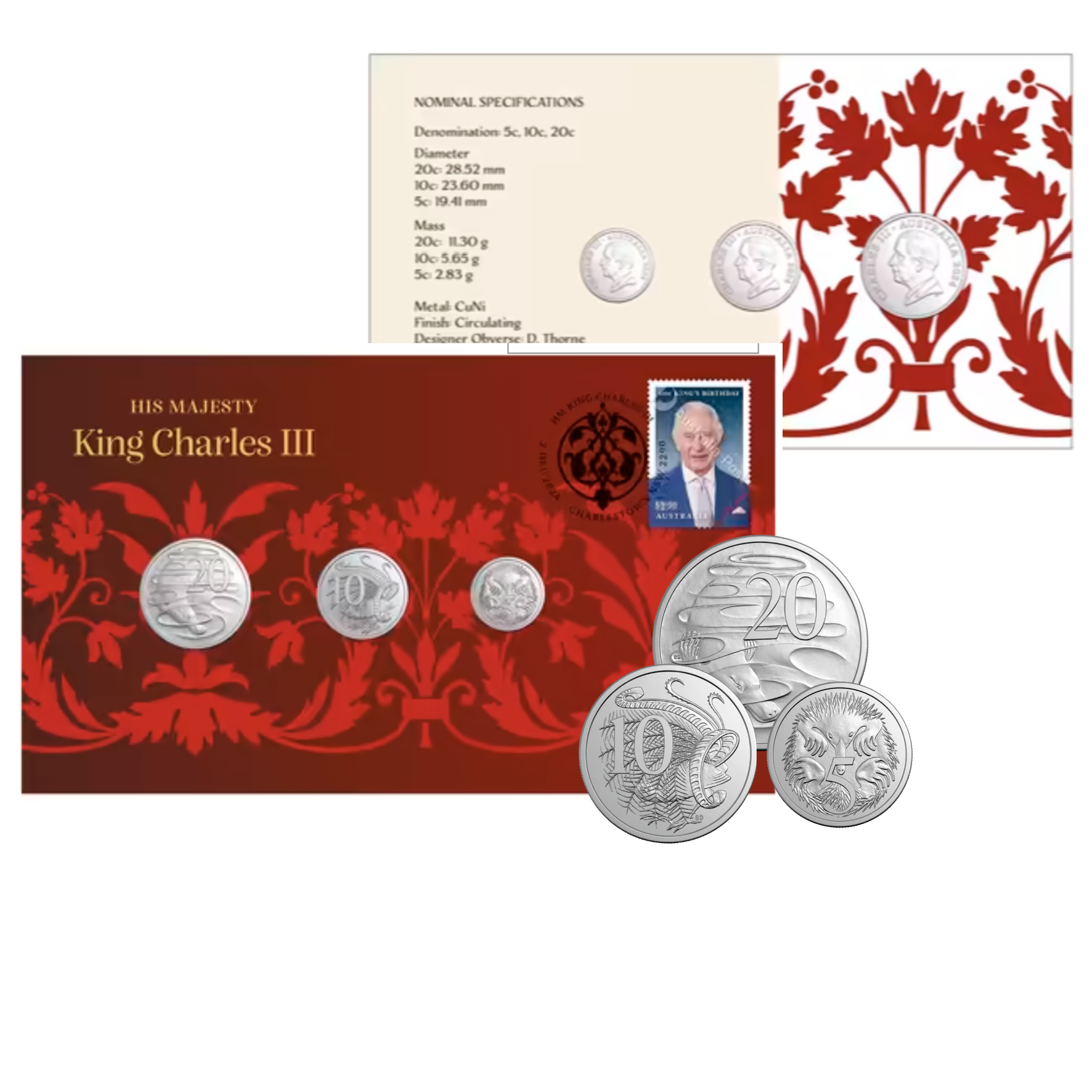 2024 5c 10c 20c King Charles III Effigy PNC
