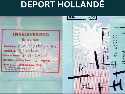 DEPORT HOLLANDË - KALIM ILEGAL PËR ANGLI