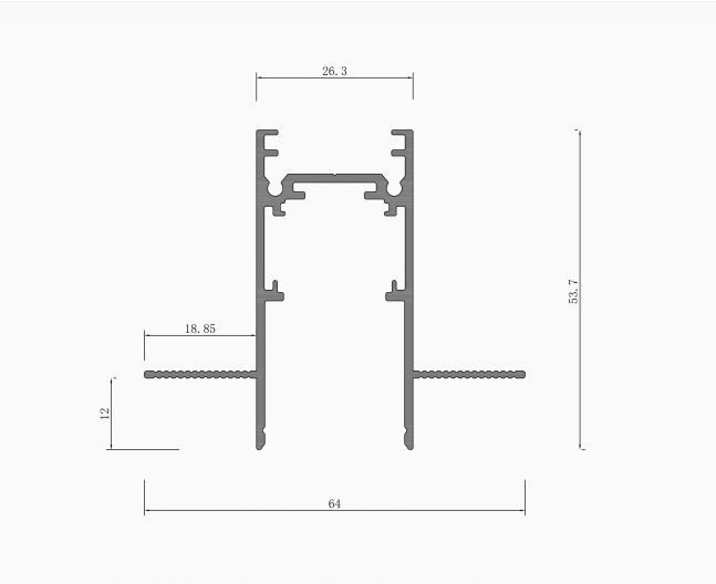 Прев'ю: Врізний магнітний шинопровід MS26 48V 1000 MM