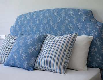Headboard and cushions